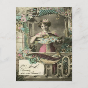 Carte Postale Flower Fish Cornucopia Poisson d'avril