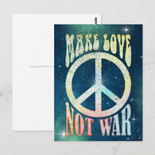 Carte Postale Flower Power Paix - Faites l'amour pas la guerre 1