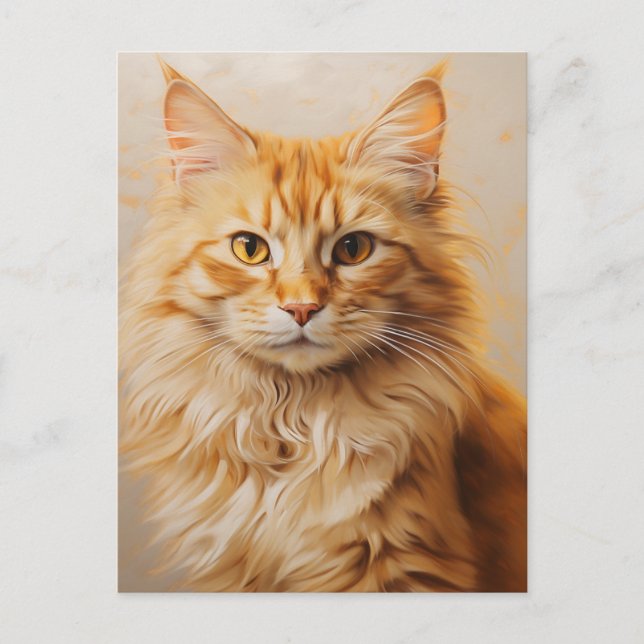 Carte Postale Fluffy Ginger Cat (Devant)