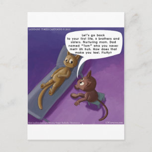 Carte Postale Fluffy In Therapeuy Funny Cat Cartoon