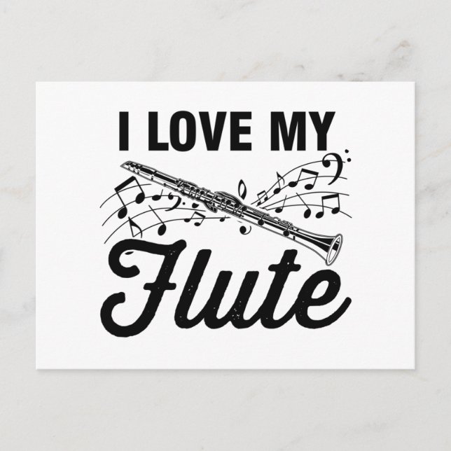 Carte Postale Flûte Flûte | Cadeaux Groupe Instrument de Musique (Devant)