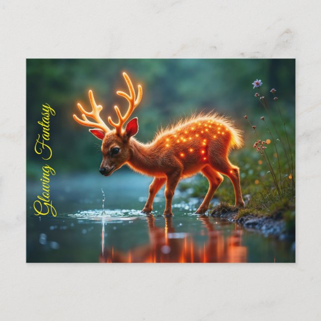 Carte Postale Flux de bois de cerf magique (Devant)