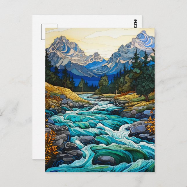 Carte Postale Flux de montagne (Devant / Derrière)