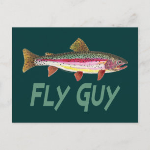 Carte Postale Fly de truite arc-en-ciel
