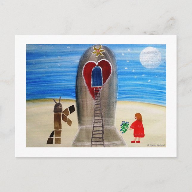 Carte Postale ...Fly Me to The Moon...art by Jutta Gabriel... (Devant)