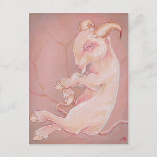 Carte Postale Foetus de chèvre oddité déplaisante gothique faibl