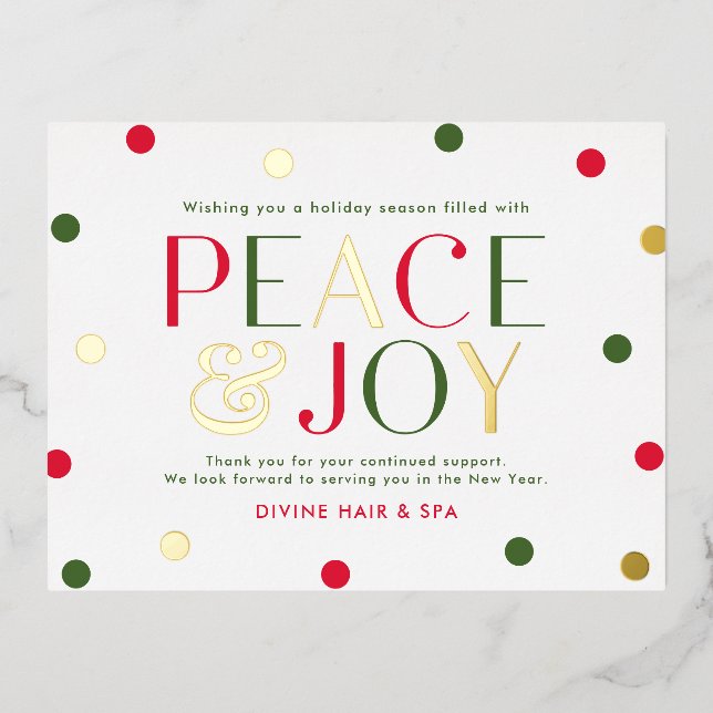 Carte postale FOIL Business Holiday de saison radi (Recto)
