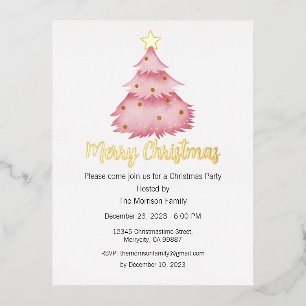 Carte postale Foil de Noël, Invitation de Noël