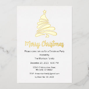 Carte postale Foil de Noël, Invitation de Noël