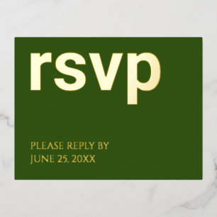 Carte postale Foil RSVP Forest Green Repas Choix