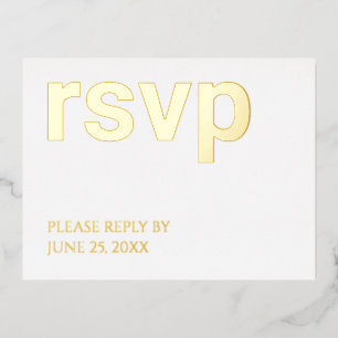 Carte postale Foil RSVP Simple et élégant