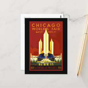 Carte Postale Foire mondiale de Chicago, 1933