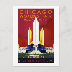 Carte Postale Foire mondiale de Chicago vintage Un siècle de pro