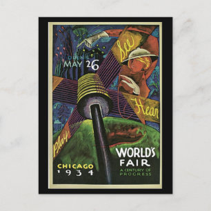 Carte Postale Foire mondiale de Postercard-Chicago-1934
