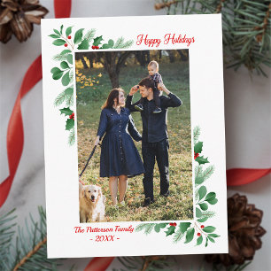 Carte Postale Foliage d'hiver Joyeuses vacances Photo