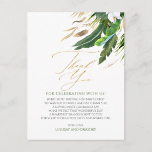 Carte Postale Foliage exotique Floral Merci tropical