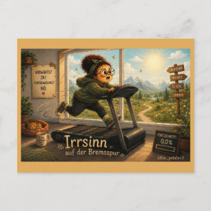Carte Postale Folie sur la voie de freinage