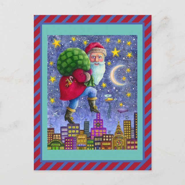 CARTE POSTALE FOLK ST. TOILETTES NICK SUR TOITS AVEC SAC DE JOUE (Devant)