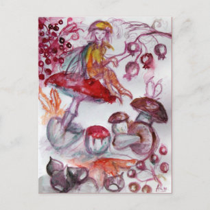 Carte Postale FOLLET MAGIQUE DE CHAMPIGNONS Imaginaire Floral Ro