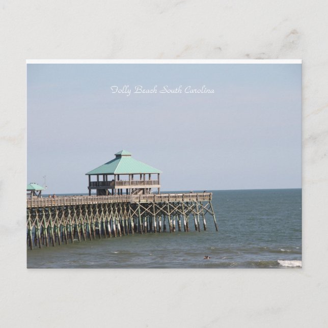 Carte Postale Folly Beach SC, Jetée, Charleston, Photographie (Devant)