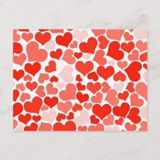 Carte Postale Fond de coeurs rouges