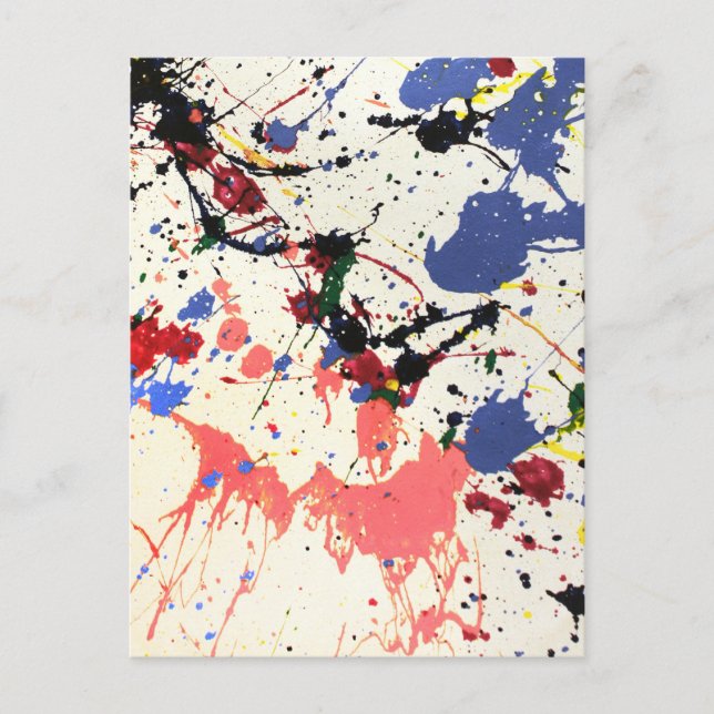 Carte Postale Fond de taches de peinture d'artistes (Devant)