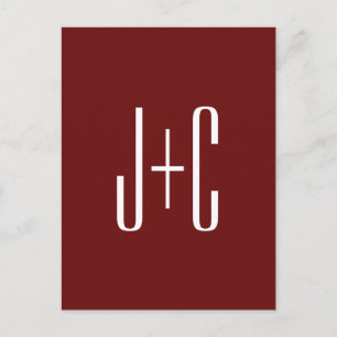 Carte Postale Fond rouge Bourgogne modifiable et texte blanc