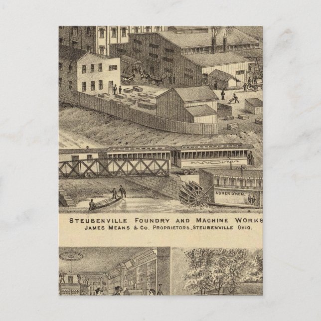 Carte Postale Fonderie et machines de Steubenville (Devant)