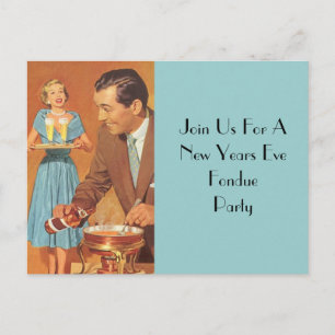 Carte Postale Fondue Party Retro Vintage Host Coup