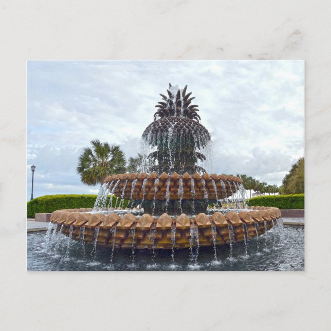 Carte Postale Fontaine d'ananas de Charleston, Caroline du Sud (Devant)
