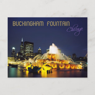 Carte Postale Fontaine de Buckingham illuminée, Chicago