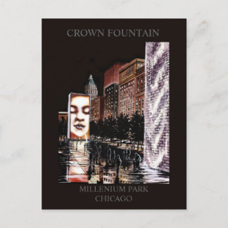 Carte Postale Fontaine de Couronne Millenium Park Randsom Art