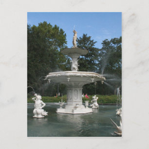 Carte Postale Fontaine de Forsyth à Savannah Géorgie