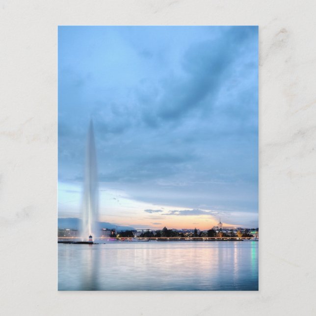 Carte Postale Fontaine de Genève, Suisse (Devant)