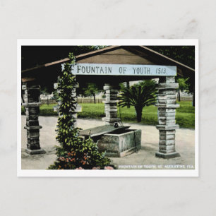 Carte Postale Fontaine de Jouvence, St. Augustine, FL Vintage