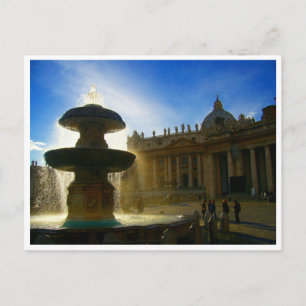 Carte Postale fontaine de la cité du Vatican