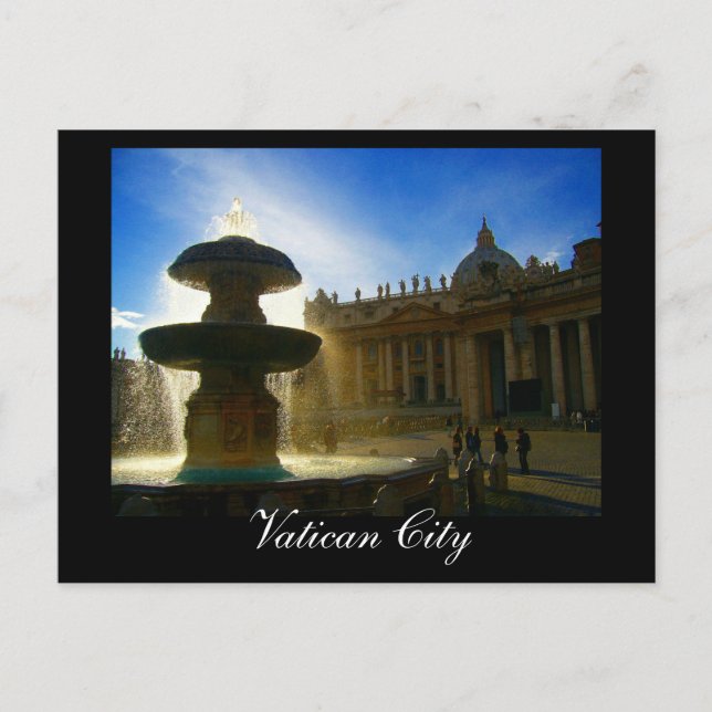 Carte Postale fontaine de la ville du vatican (Devant)