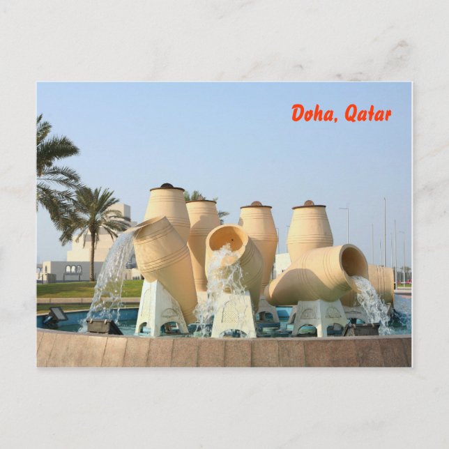 Carte Postale Fontaine de pot d'eau de Doha (Devant)
