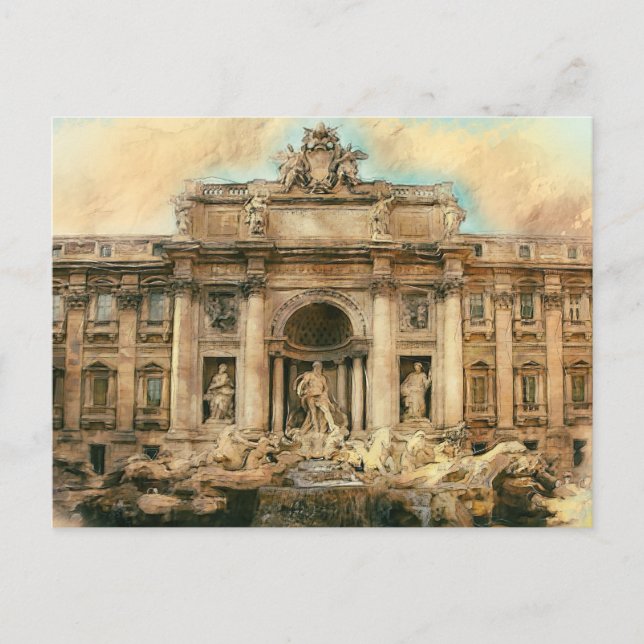 Carte Postale Fontaine de Trevi (Devant)