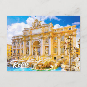 Carte Postale Fontaine de Trevi, Rome, Italie
