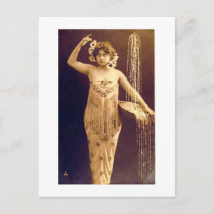 Carte Postale Fontaine d'Imaginaire femme Vintage