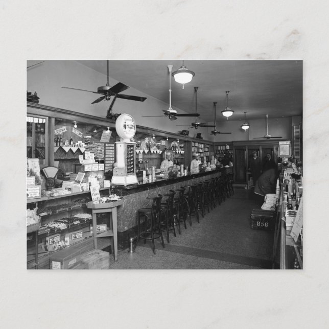 Carte Postale Fontaine Dixie Soda, années 1920 (Devant)
