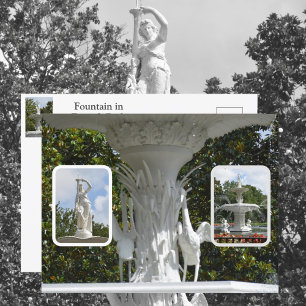 Carte Postale Fontaine du parc Forsyth Savannah GA Photographie