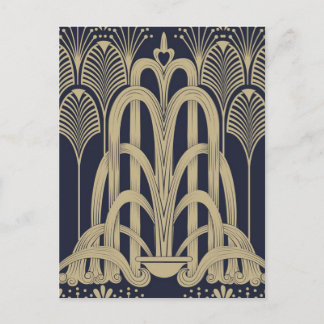 Carte postale Fontaine en acier bleu