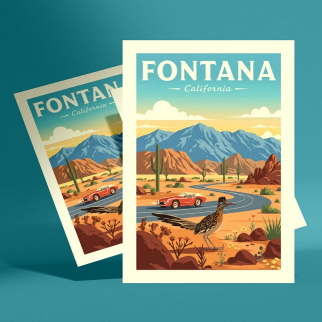 Carte Postale Fontana vintage Californie (Créateur téléchargé)