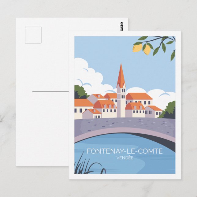 Carte Postale Fontenay le comte Illustration du célèbre lieu de  (Devant / Derrière)