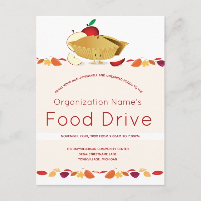 Carte Postale Food Drive Organisation Nom Feuille Cartographie P (Devant)