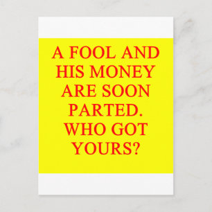 Carte Postale FOOL et son argent