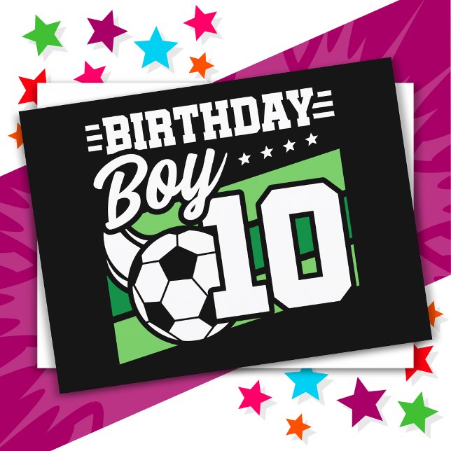 Carte Postale Football 10 ans Football Enfants 10e anniversaire  (Créateur téléchargé)