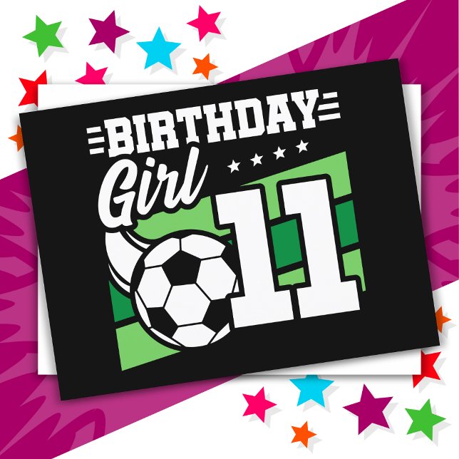 Carte Postale Football 11 ans Football 11e anniversaire fille (Créateur téléchargé)
